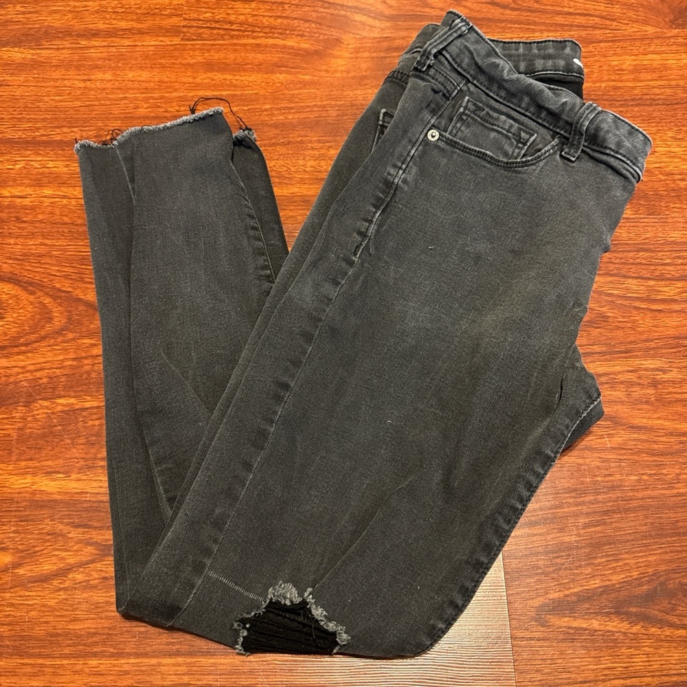Old Navy Black Distressed Skinny Jeans
